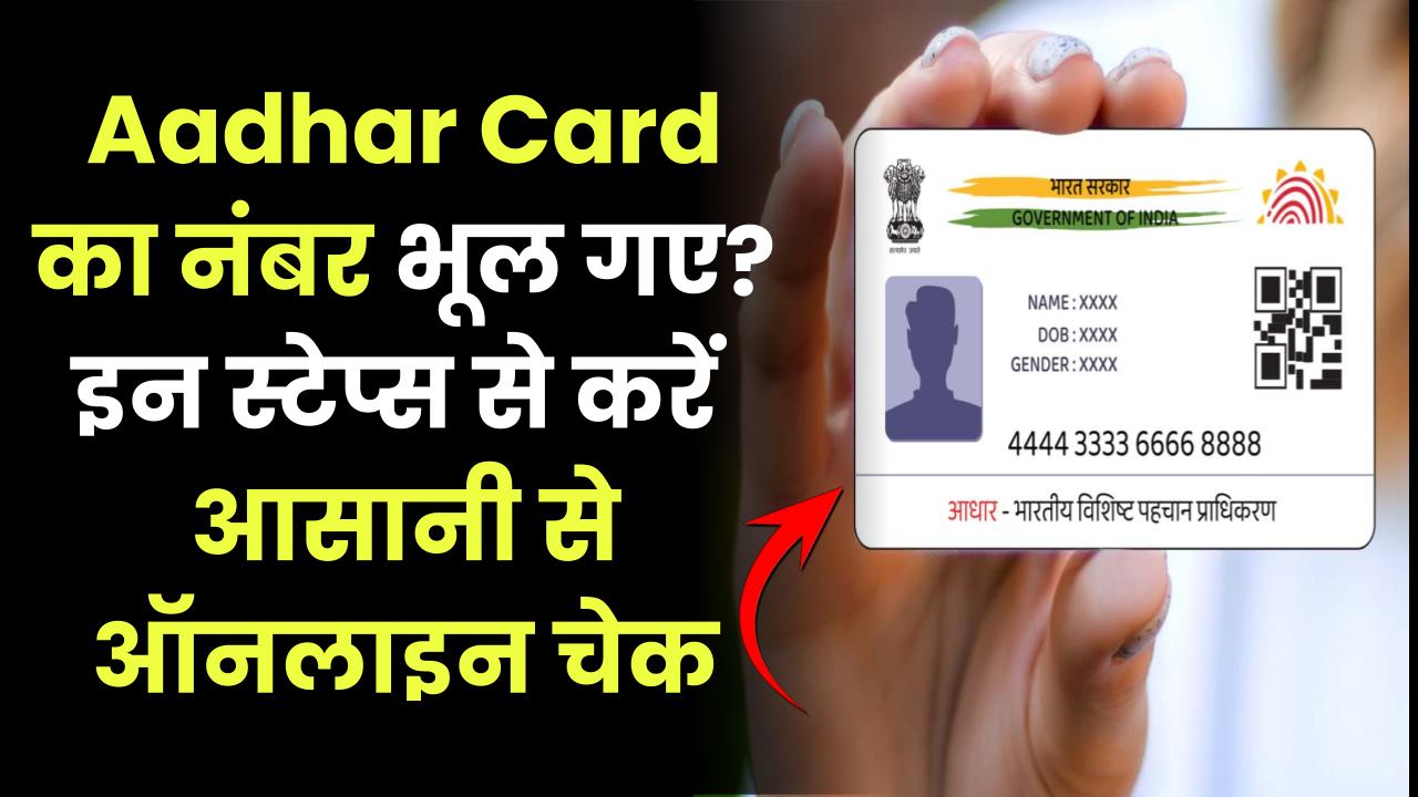 भूल गए Aadhar Card का नंबर? इन स्टेप्स को फॉलो कर आसानी से कर सकते हैं ऑनलाइन चेक