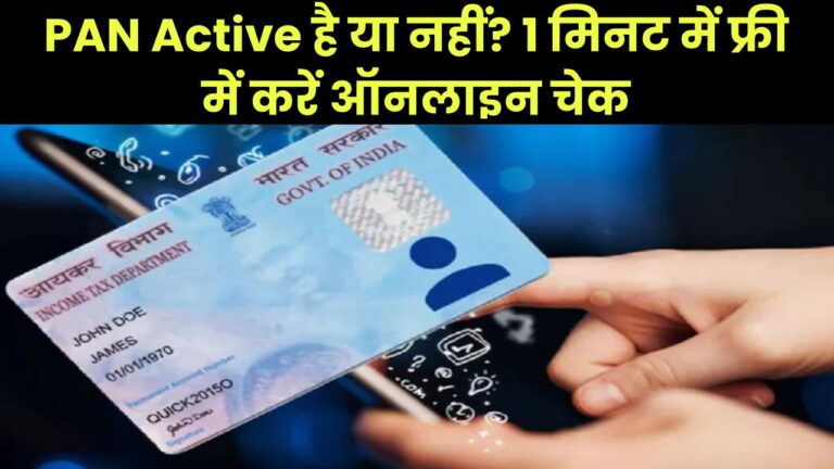 आपका PAN Active है या Inactive? 1 मिनट में ऐसे करें फ्री में ऑनलाइन चेक ...