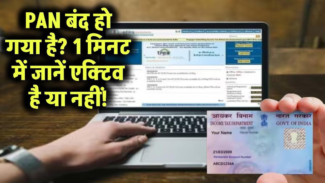 क्या आपका PAN नंबर बंद हो चुका है? यहां जानिए 1 मिनट में एक्टिव है या नहीं!