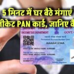 5 मिनट में घर बैठे मंगाएं डुप्लीकेट PAN कार्ड – जानिए कैसे!
