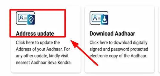 Choosing Address Update Option