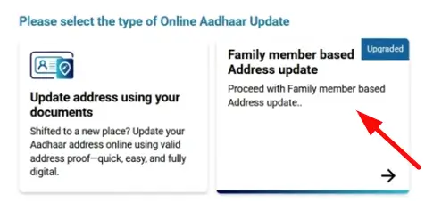 Choosing Family Mermber Based Option