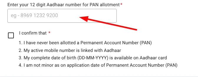 Enter Adhaar Number