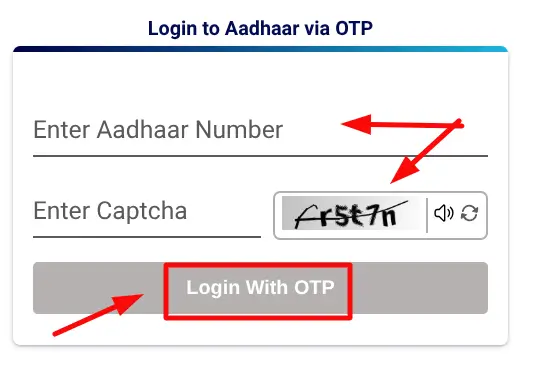 Filling Adhaar Details